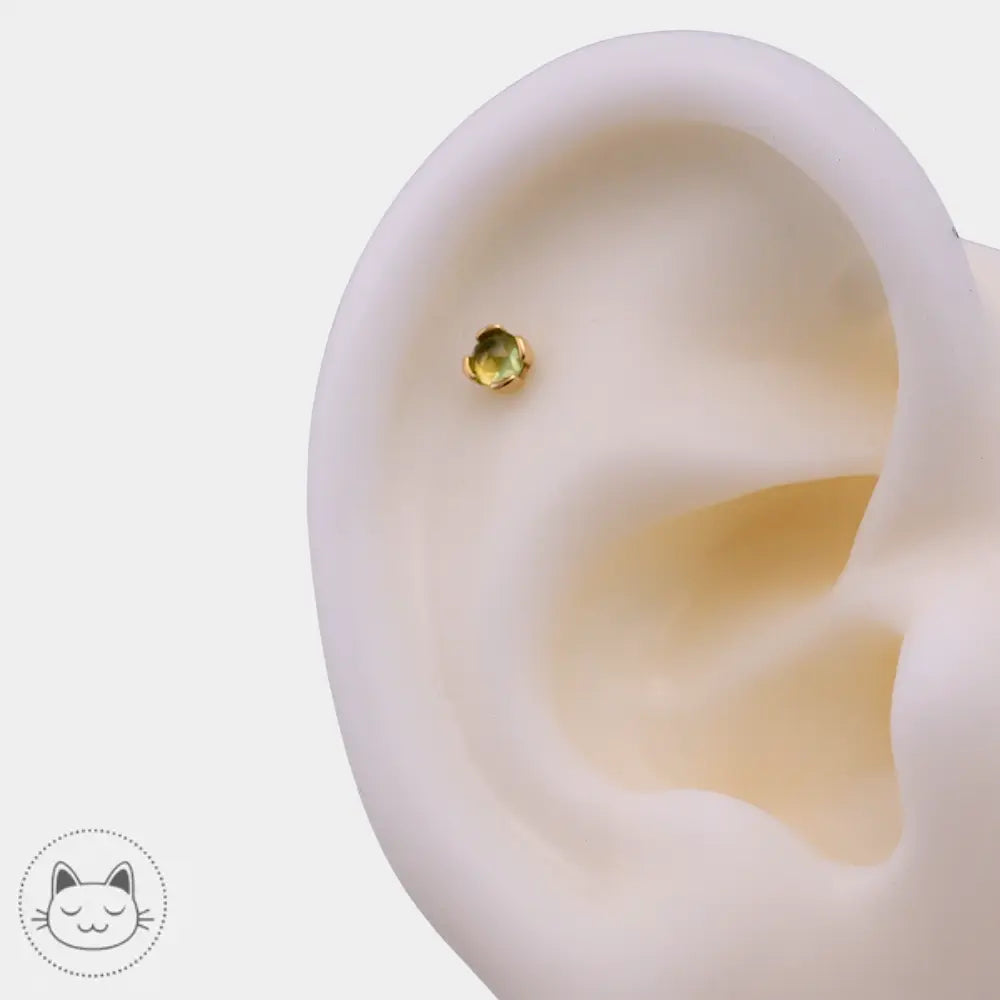 Buddha Jewelry - Peekaboo - Tourmaline verte Kawaii Place piercing