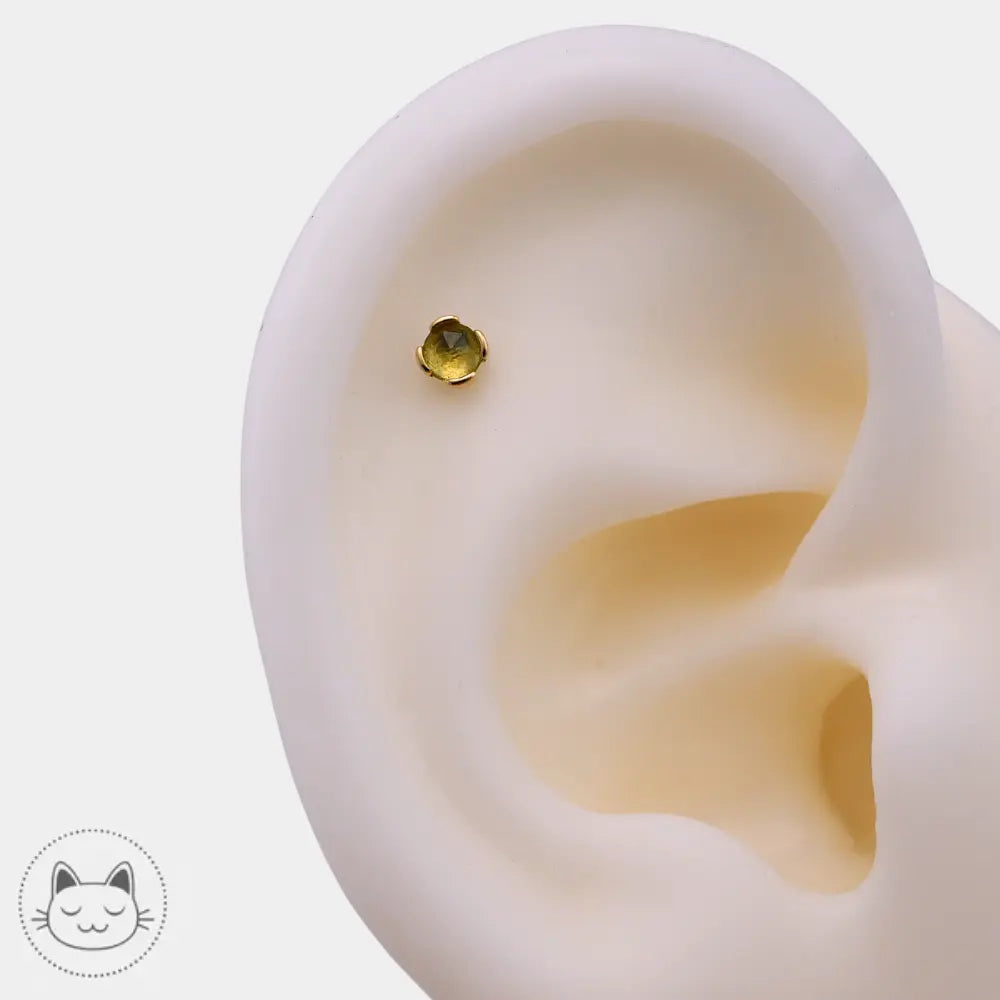 Buddha Jewelry - Peekaboo - Tourmaline verte Kawaii Place piercing