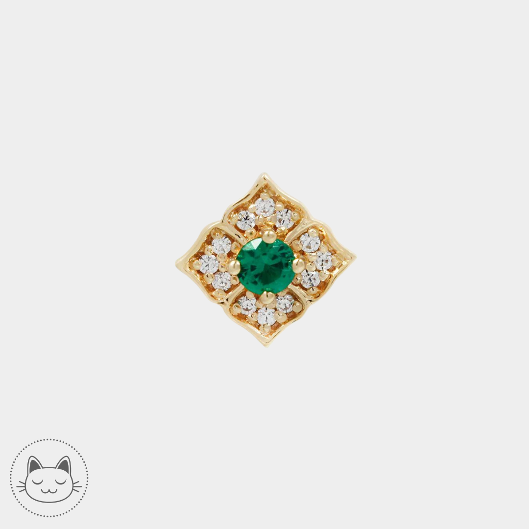 Buddha Jewelry - Grace - Green spinel - Kawaii Place piercing 