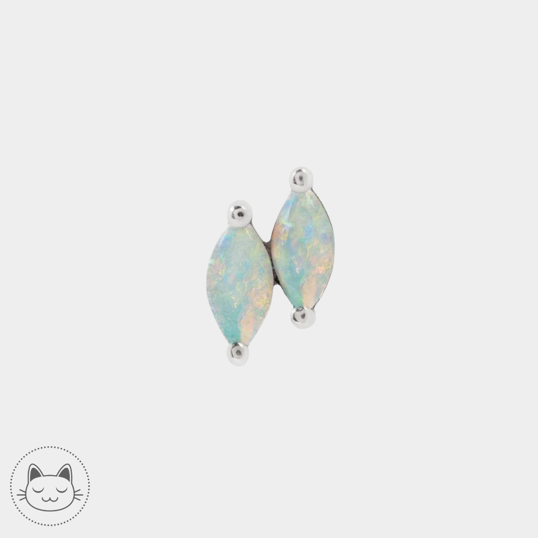 Buddha Jewelry - Double Zuri Marquise - Opale Blanche