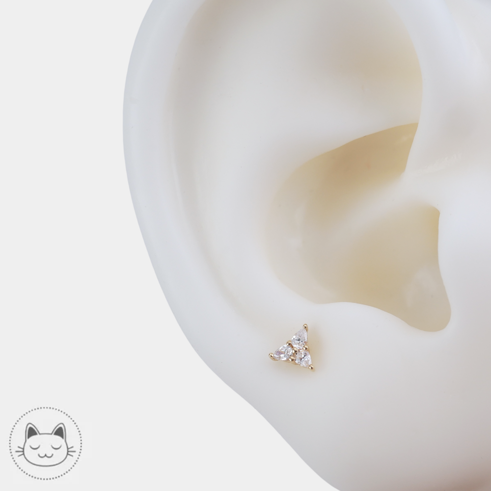 Bijou Buddha Jewelry 3 Little Pears pour tragus et lobe