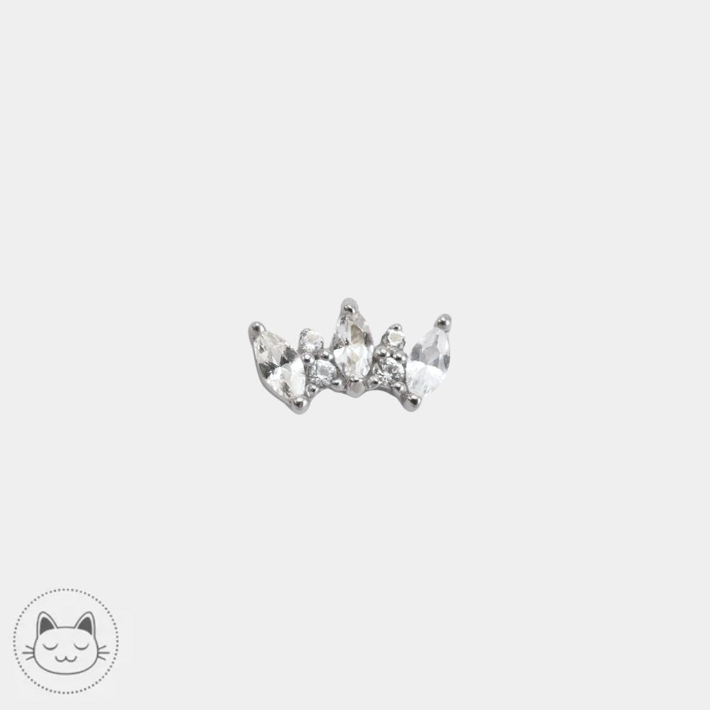 Bijou de piercing Alice Buddha Jewelry avec saphirs blancs