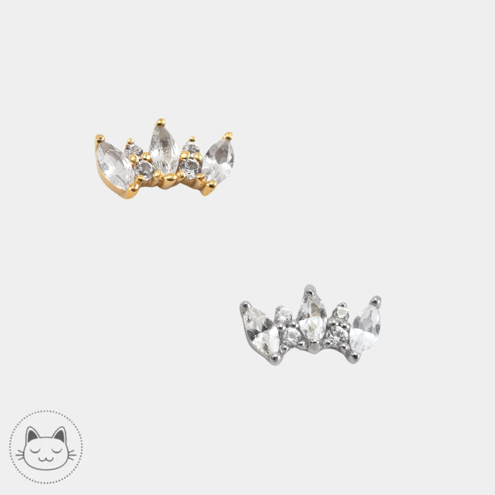Bijou Buddha Jewelry Alice en or 14 carats et saphirs blancs