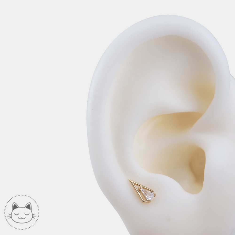 Buddha Jewelry Arthaus en or jaune 14 carats avec zircon blanc