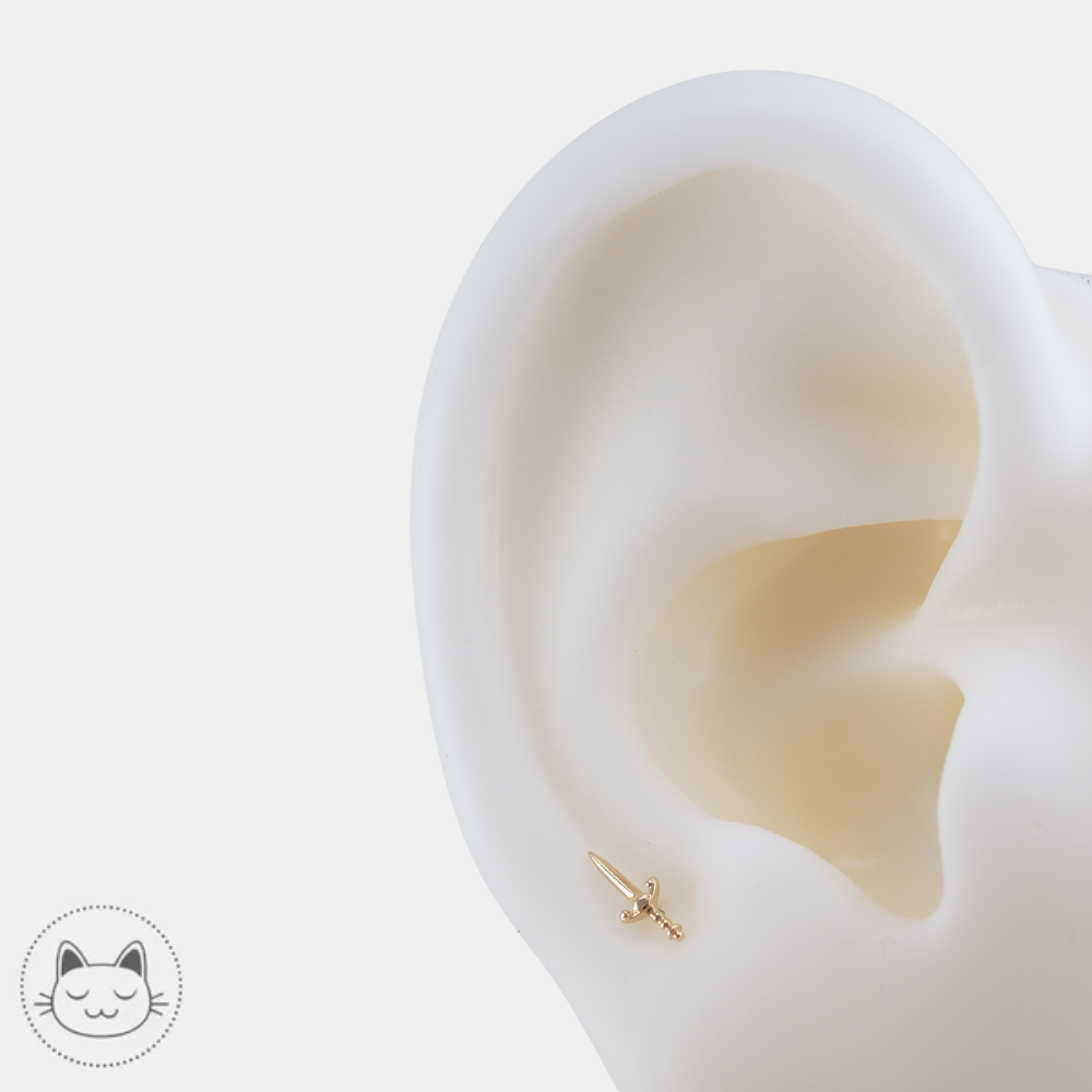 Buddha Jewelry Blade en or jaune pour lobe