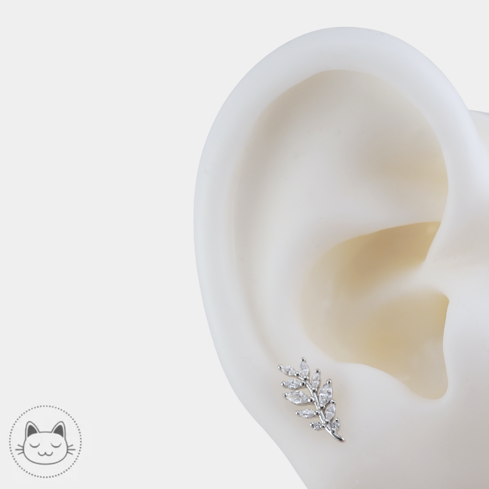 Buddha Jewelry Botaniste en or jaune 14 carats avec zircons blancs