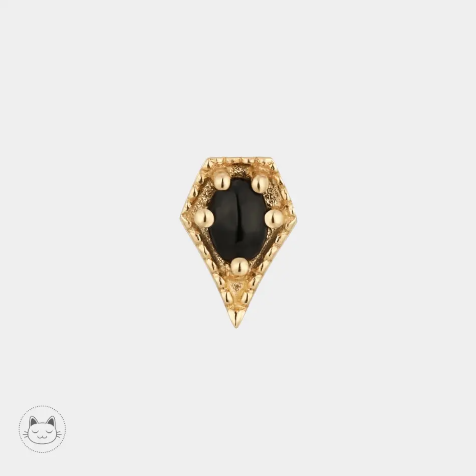 Buddha Jewelry - Cadence- Spinelle noire - Kawaii Place piercing 