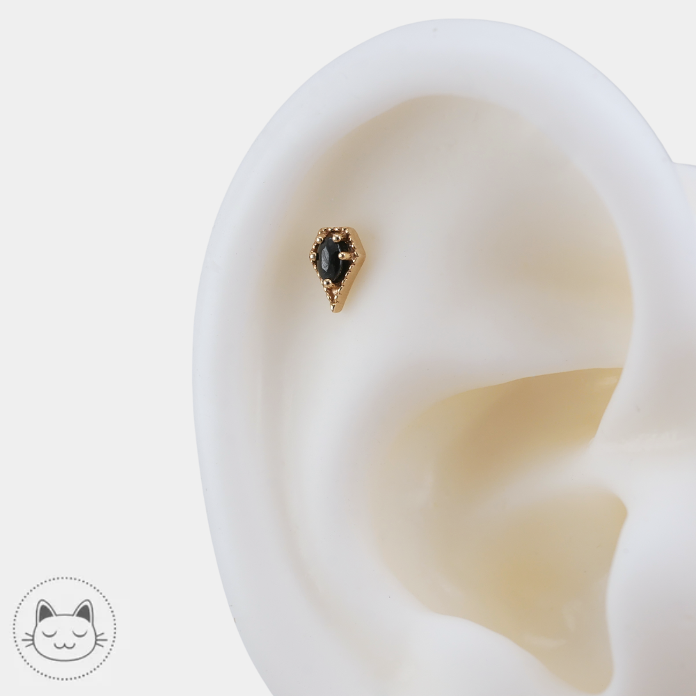 Buddha Jewelry Cadence spinelle noire pour lobe hélix et conch