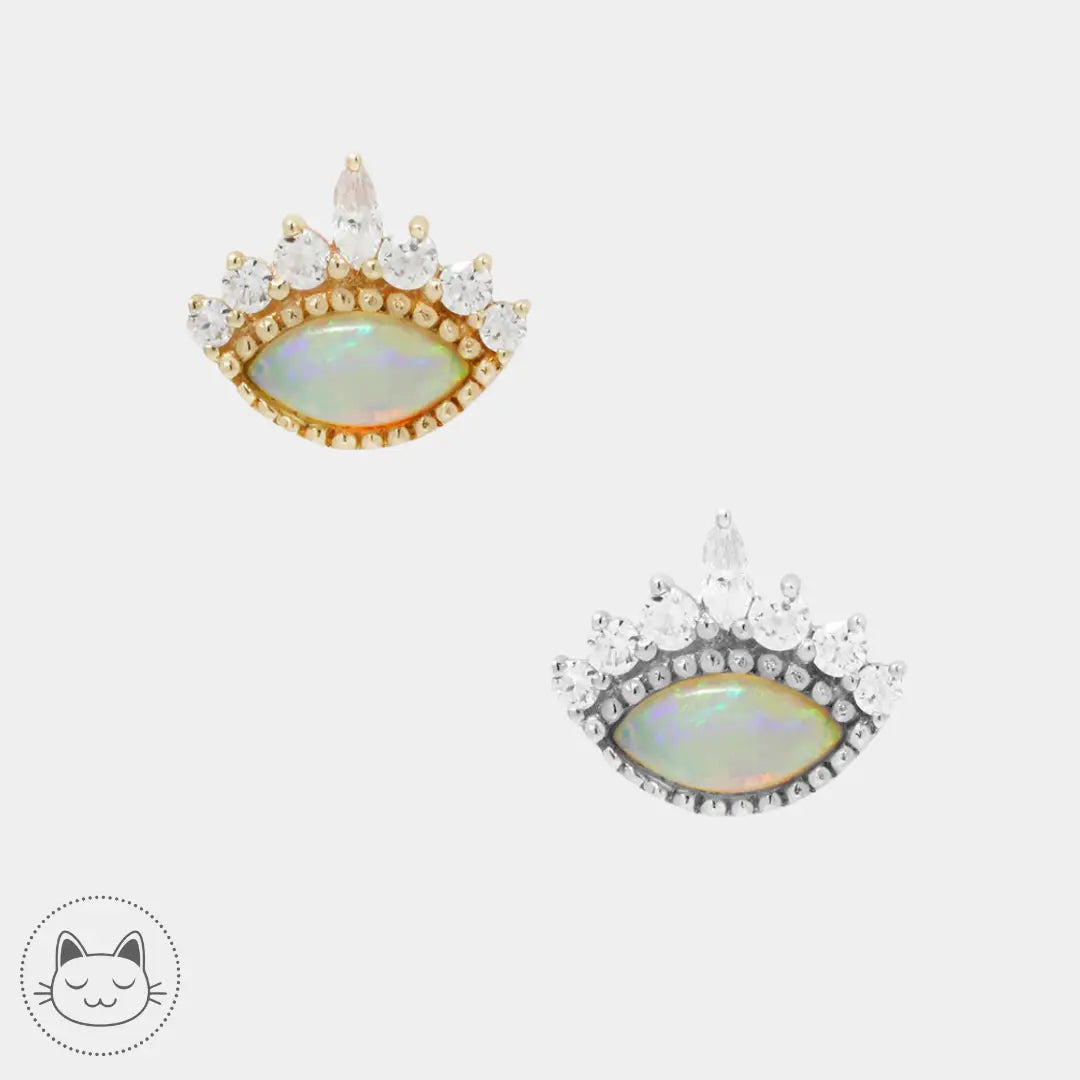 Bijou Buddha Jewelry Enchant en or 14 carats avec opale blanche