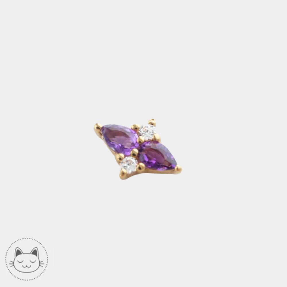 Buddha Jewelry Ethereal pour piercing conch avec améthystes