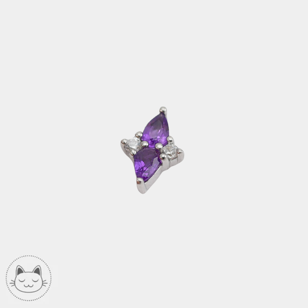 Buddha Jewelry Ethereal pour piercing lobe avec améthystes