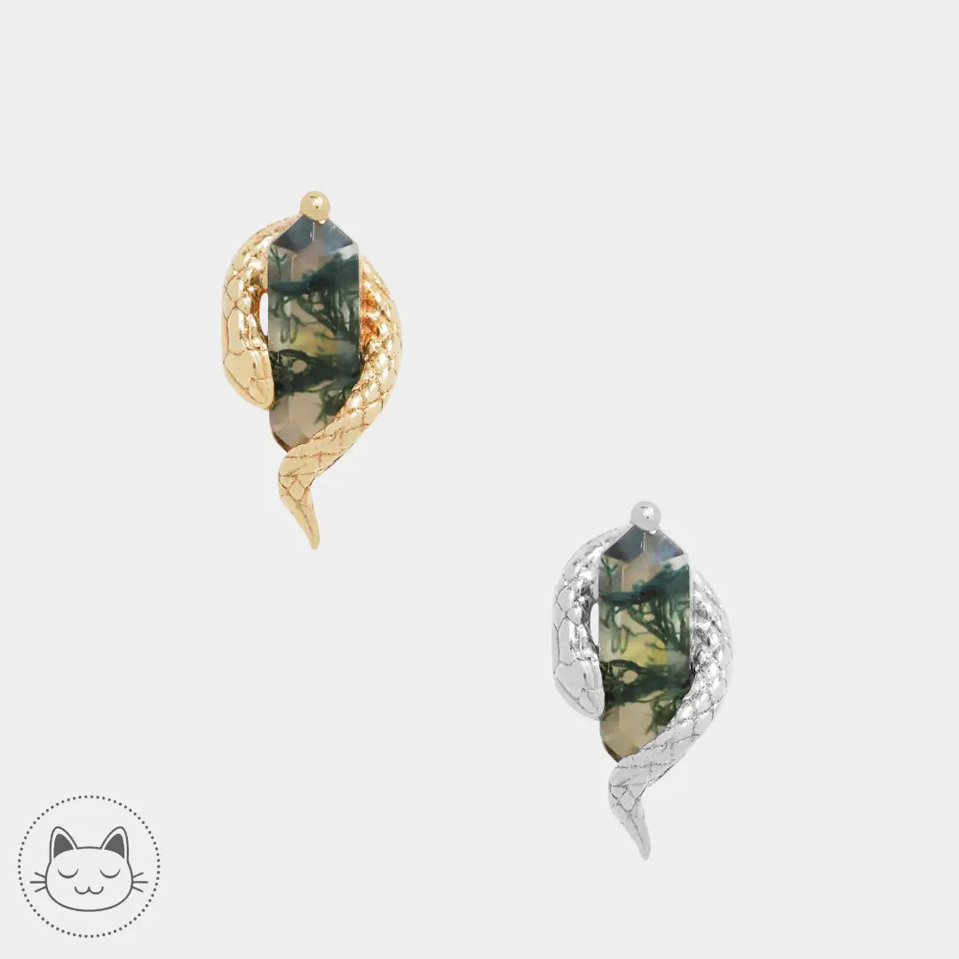 Bijou Buddha Jewelry Eve Was Framed en or 14 carats avec agate mousse