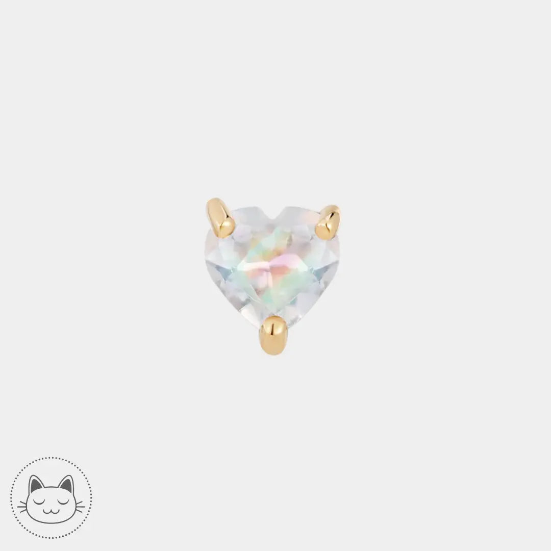 Bijou Buddha Jewelry Heart en or 14 carats avec pierre de lune