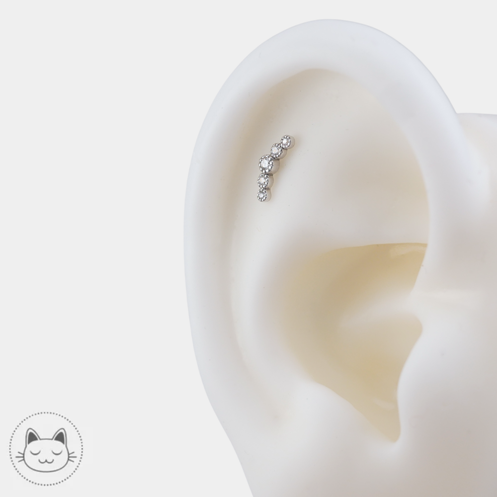 Buddha Jewelry Infinity zircons blancs 8,2 x 2,8 mm