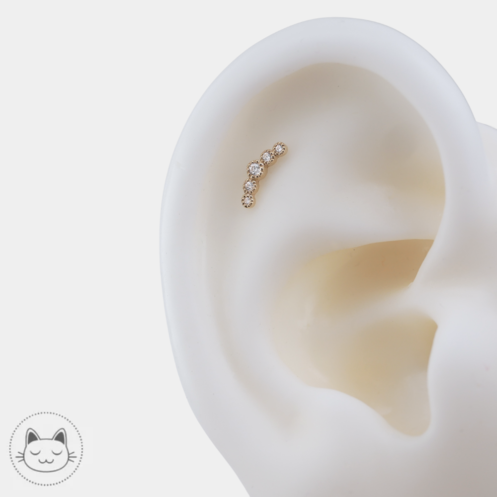 Bijou Infinity Buddha Jewelry en or 14 carats et zircons blancs