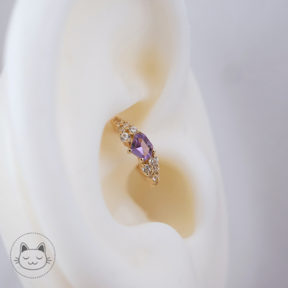 Buddha Jewelry Inspiration en or jaune avec améthyste