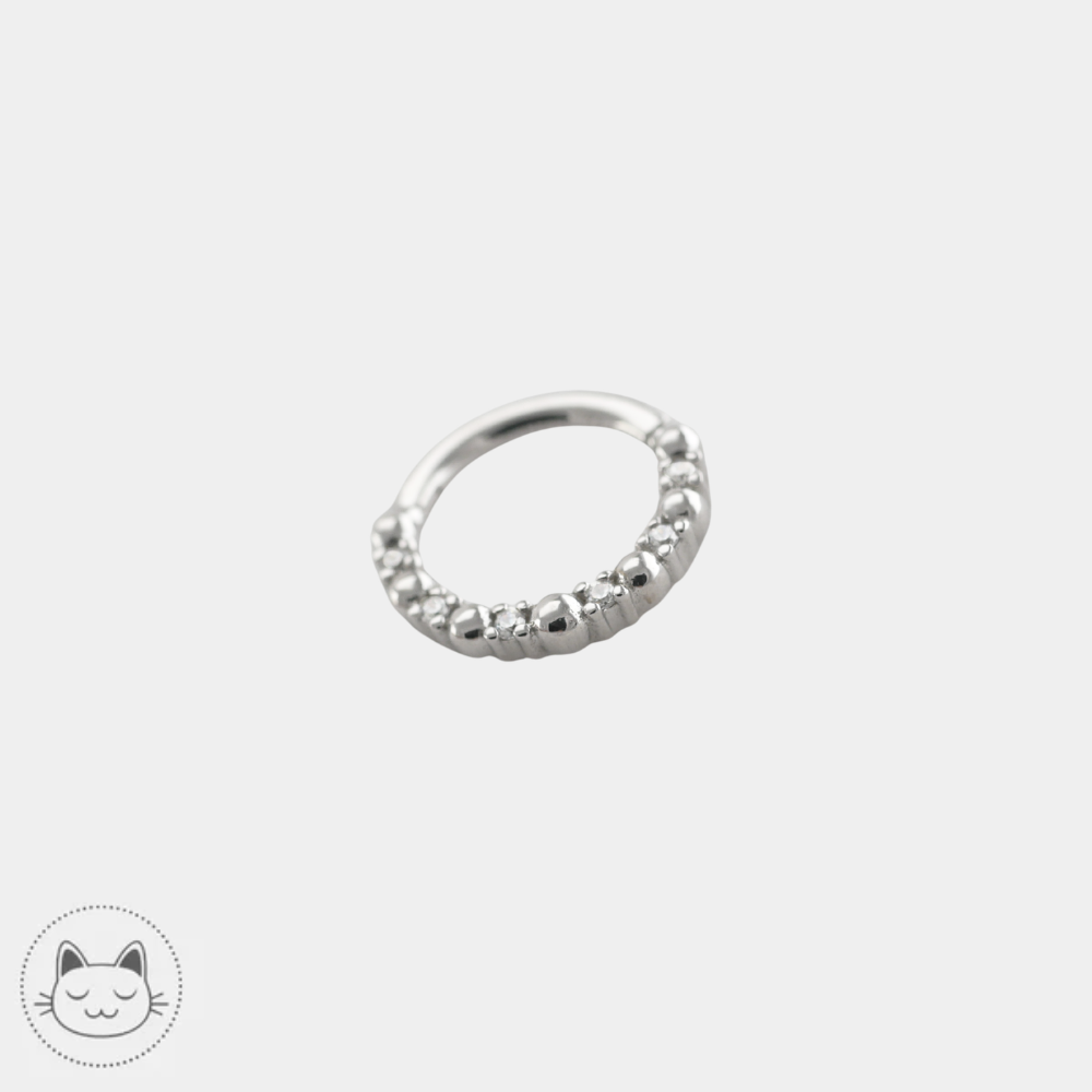 Bijou Buddha Jewelry Love is Love en or 14 carats avec zircons blancs pour Septum