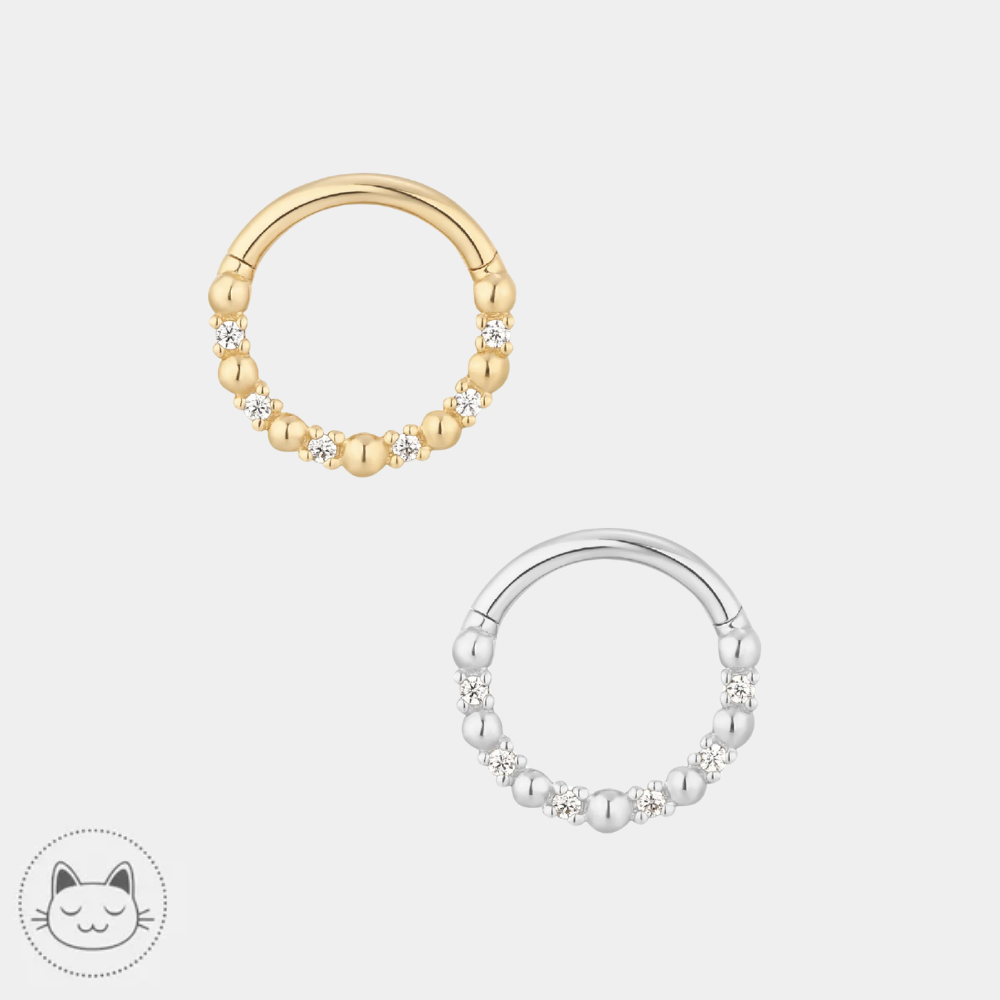 Bijou Buddha Jewelry Love is Love en or 14 carats avec zircons blancs