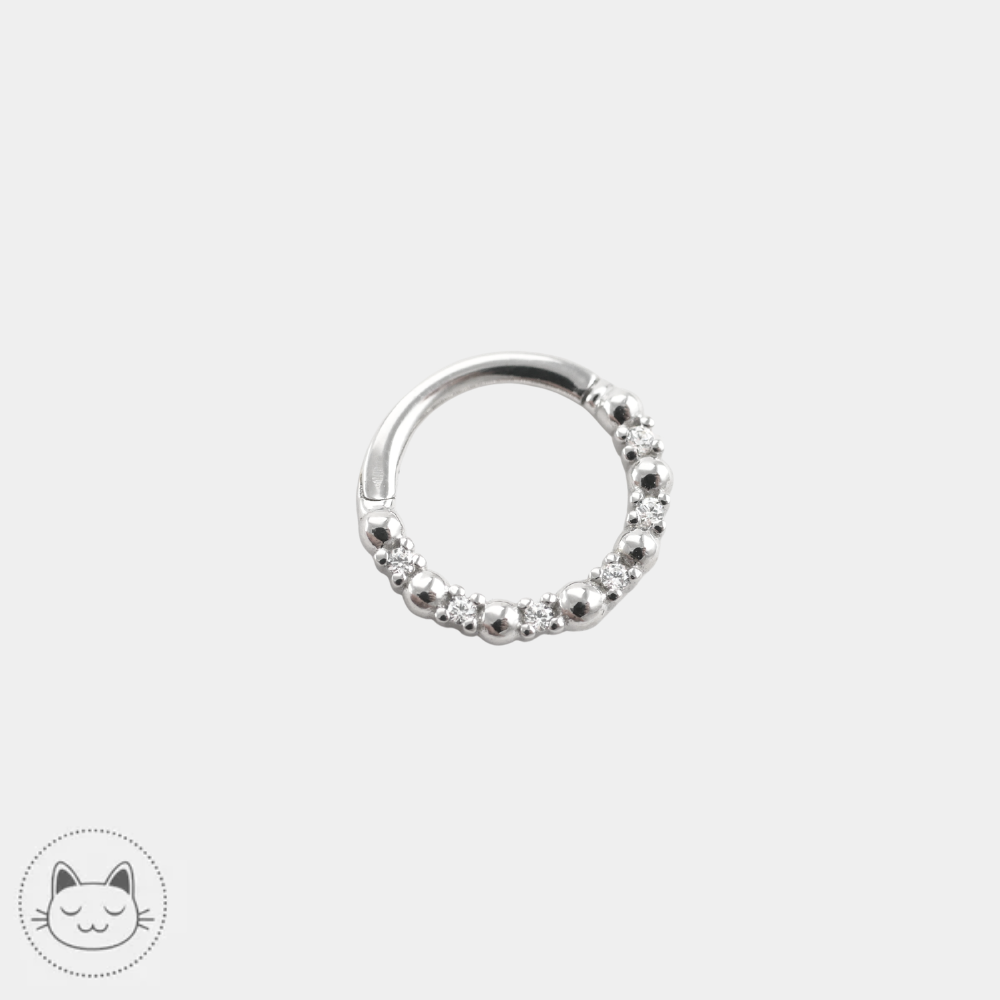 Bijou de piercing Buddha Jewelry Love is Love en or 14 carats avec zircons blancs