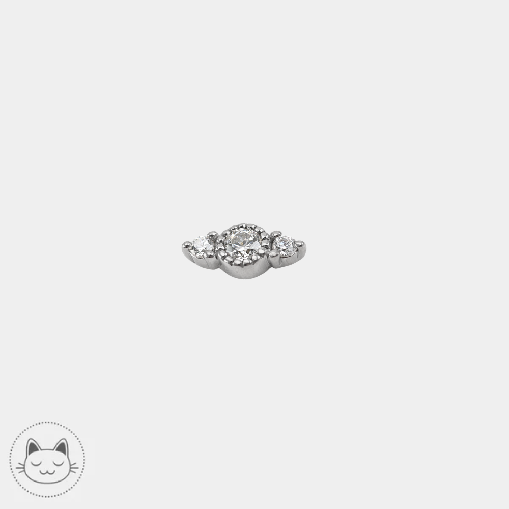 Buddha Jewelry Lucien avec zircons blancs pour piercing
