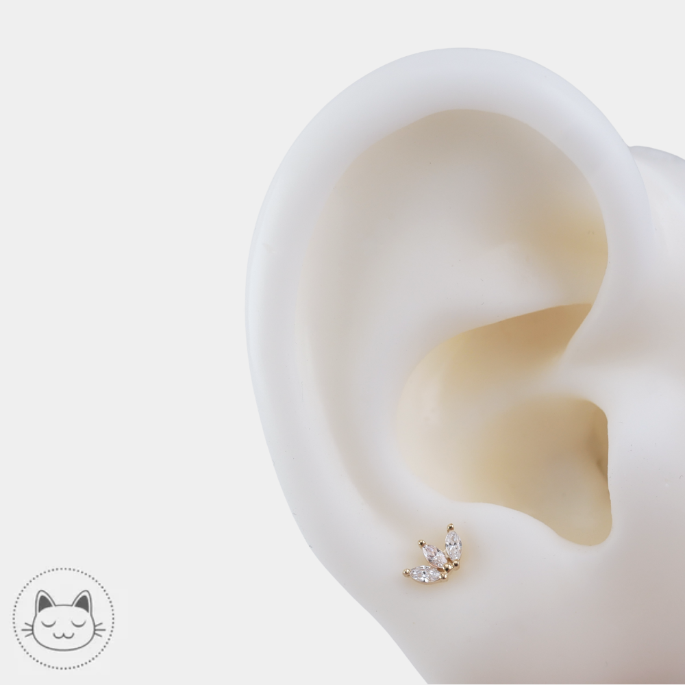 Bijou de piercing Mini Moet Buddha Jewelry avec cristaux Swarovski de 6 x 4,5 mm