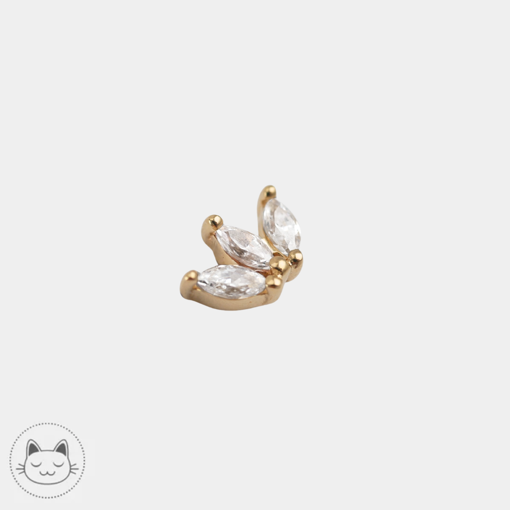 Bijou de piercing Buddha Jewelry Mini Moet en or 14K avec cristaux Swarovski