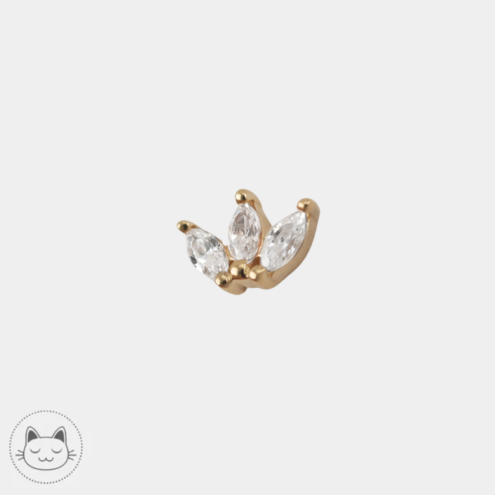 Buddha Jewelry Mini Moet en or blanc 14K avec cristaux Swarovski
