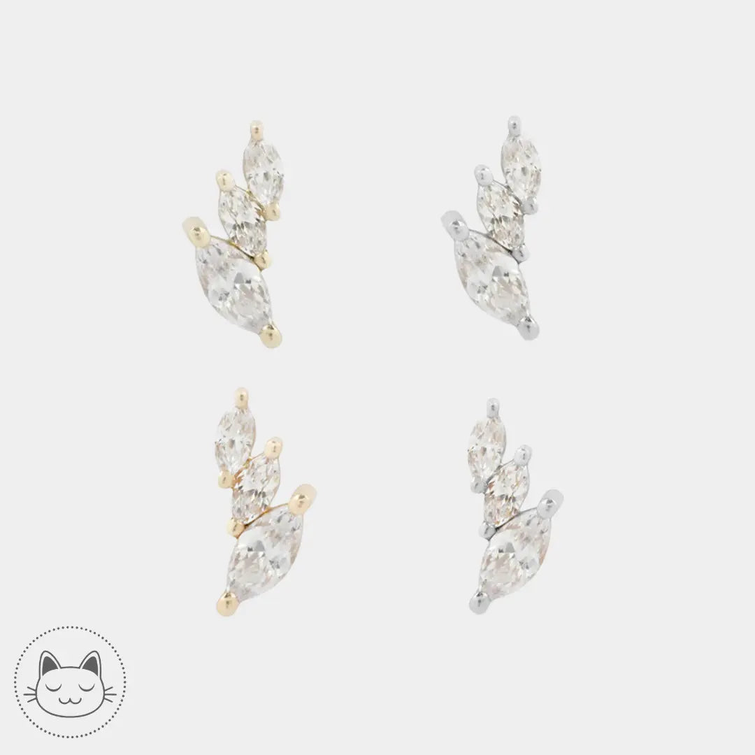 Bijou Buddha Jewelry Multiplicity en or 14 carats avec zircons blancs