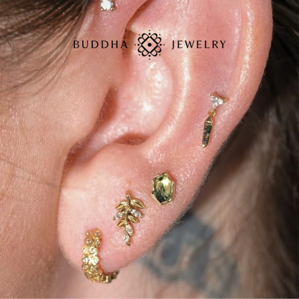 Bijou de piercing Buddha Jewelry Opulent en or jaune 14 carats