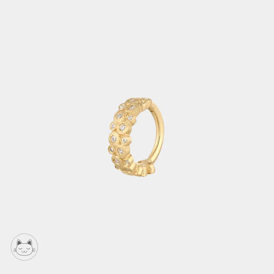 Buddha Jewelry - Opulent - Or jaune et Swarovski - Kawaii Place piercing 