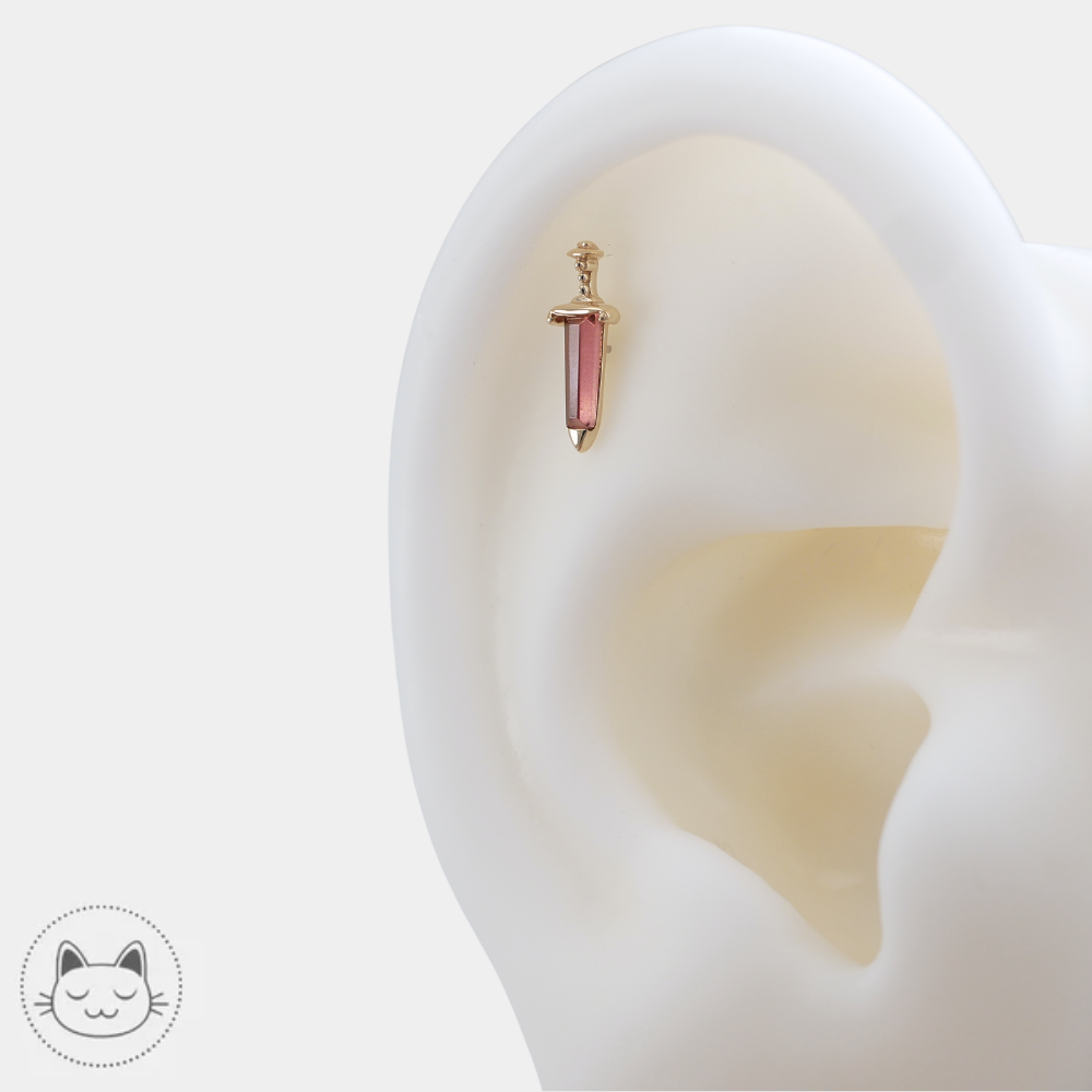 Bijou de piercing helix Spellbound Buddha Jewelry avec grenat de 10,5 x 3,9 mm