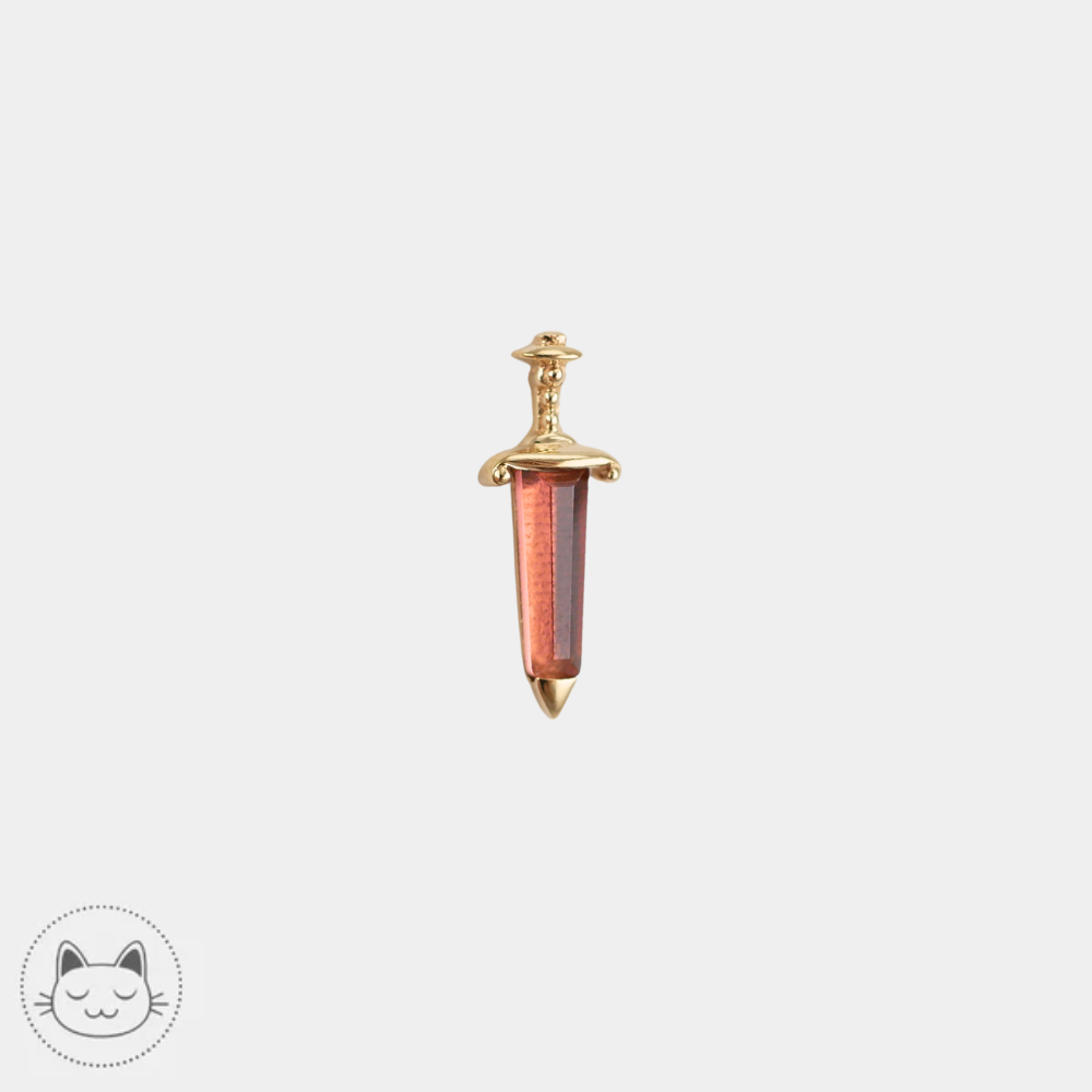 Bijou de piercing Buddha Jewelry Spellbound en or 14K avec grenat