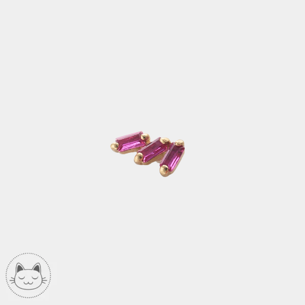 Bijou de piercing Buddha Jewelry Staxx en or 14 carats avec saphirs roses