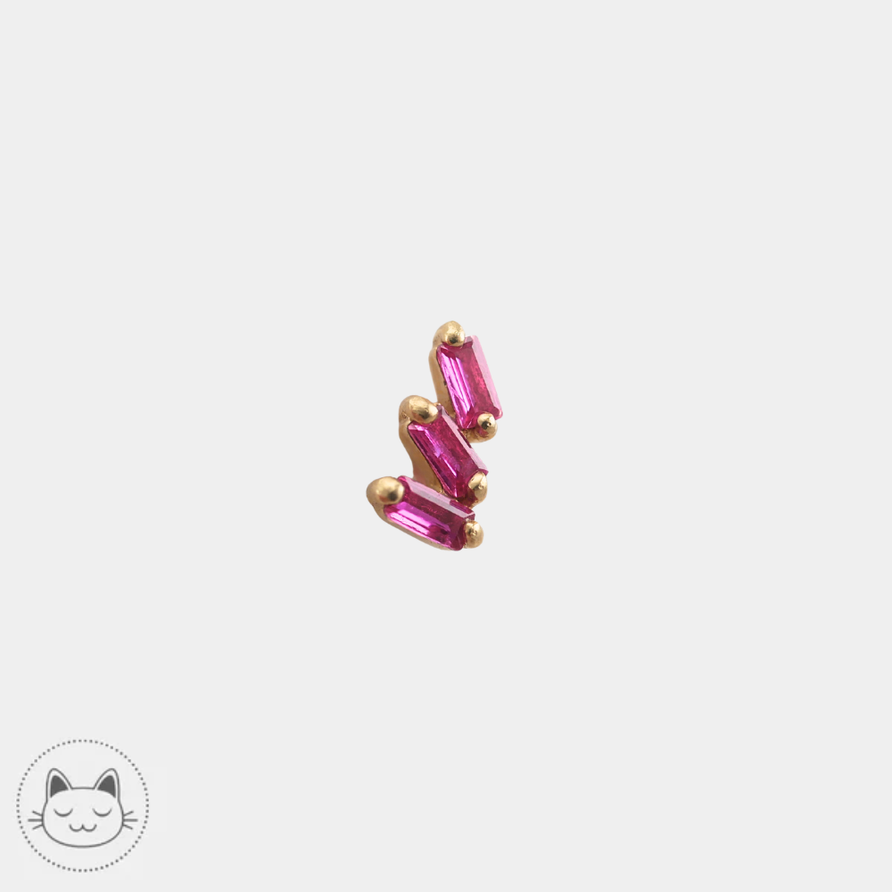 Buddha Jewelry Staxx en or 14 carats avec saphirs roses