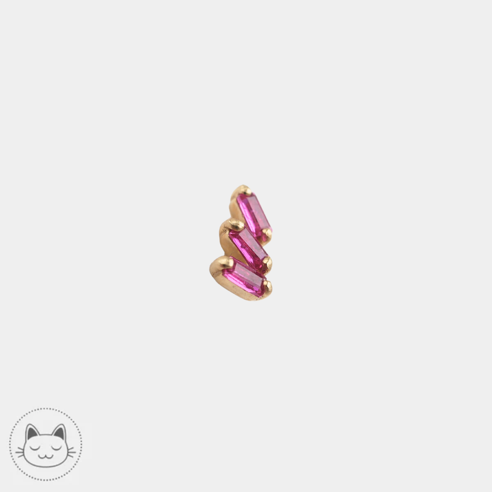 Buddha Jewelry Staxx en or jaune 14 carats avec saphirs roses