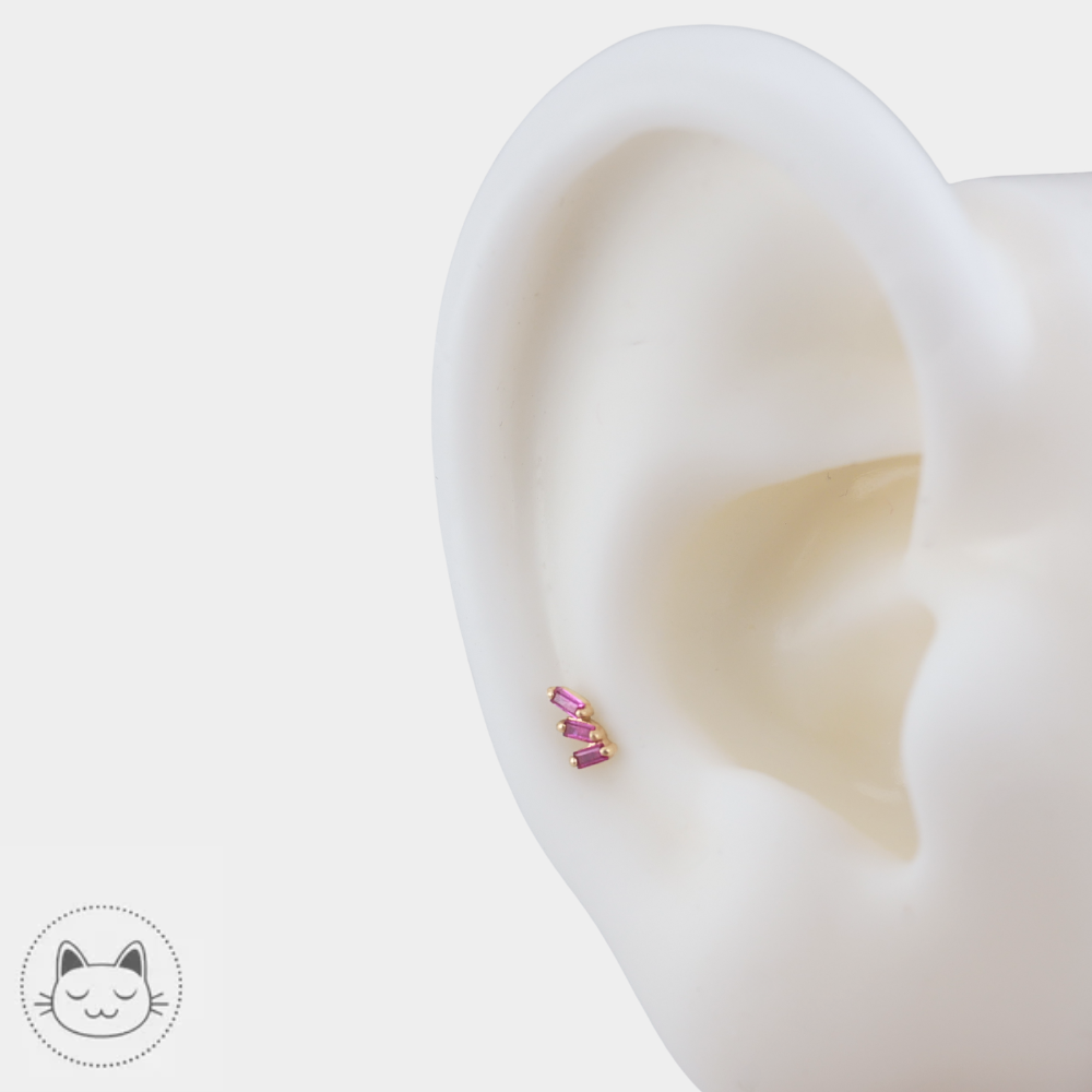 Bijou Staxx Buddha Jewelry en or 14 carats avec saphirs roses