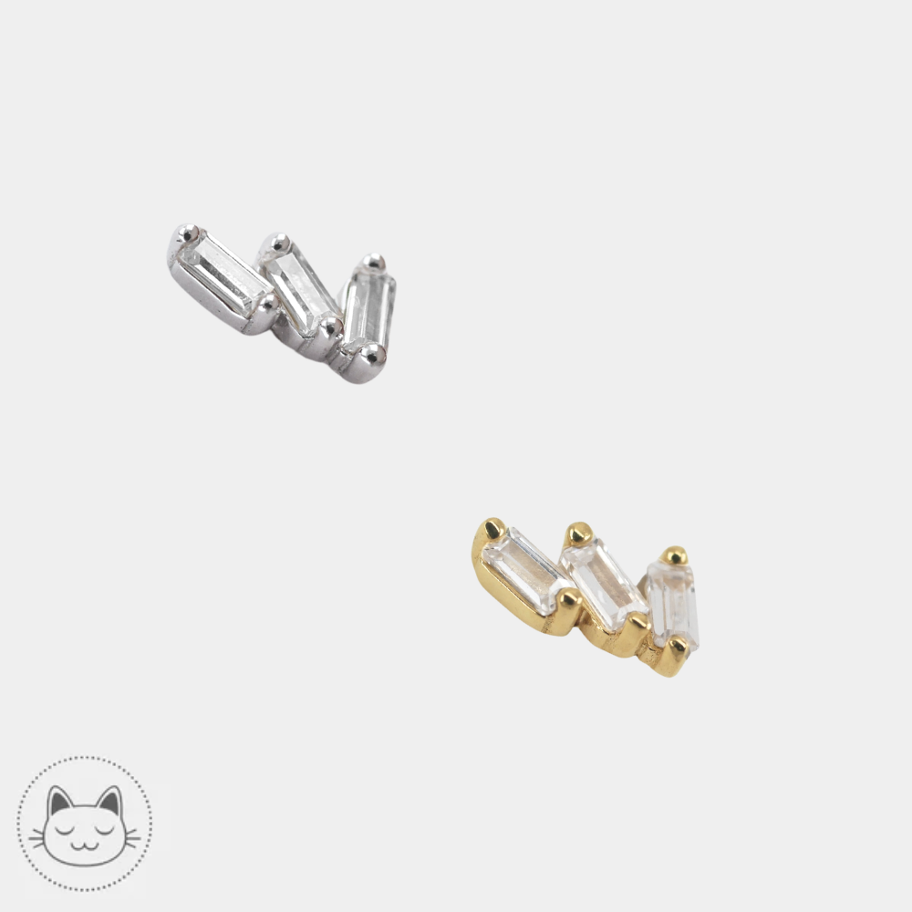Bijou Buddha Jewelry Staxx en or 14 carats et zircons blancs