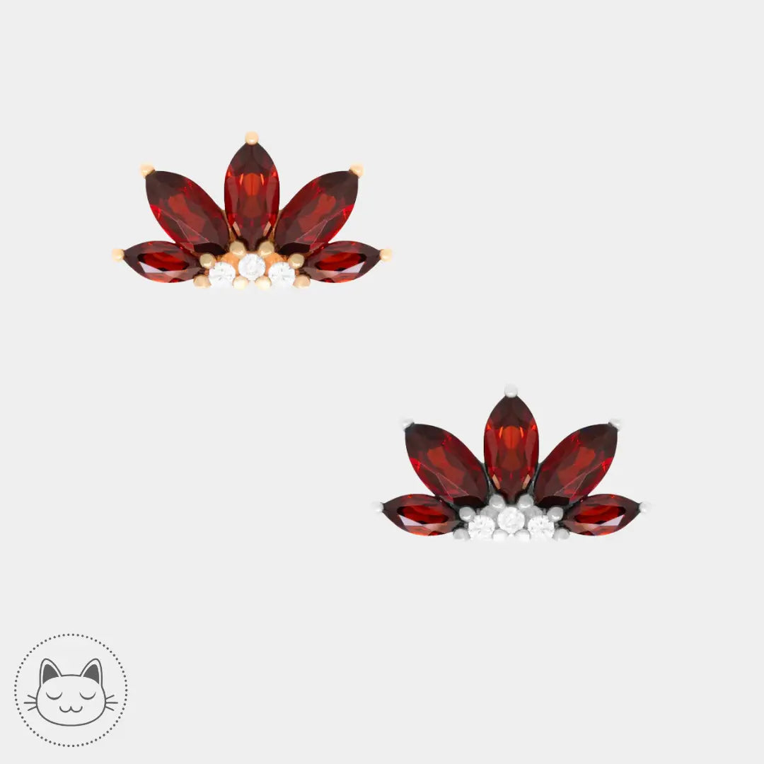 Bijou Buddha Jewelry Valentina en or 14 carats avec grenat