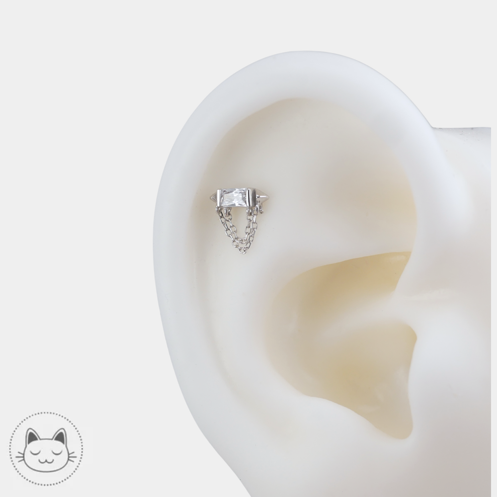 Buddha Jewelry Vice zircon blanc 8,5 x 7,4 mm
