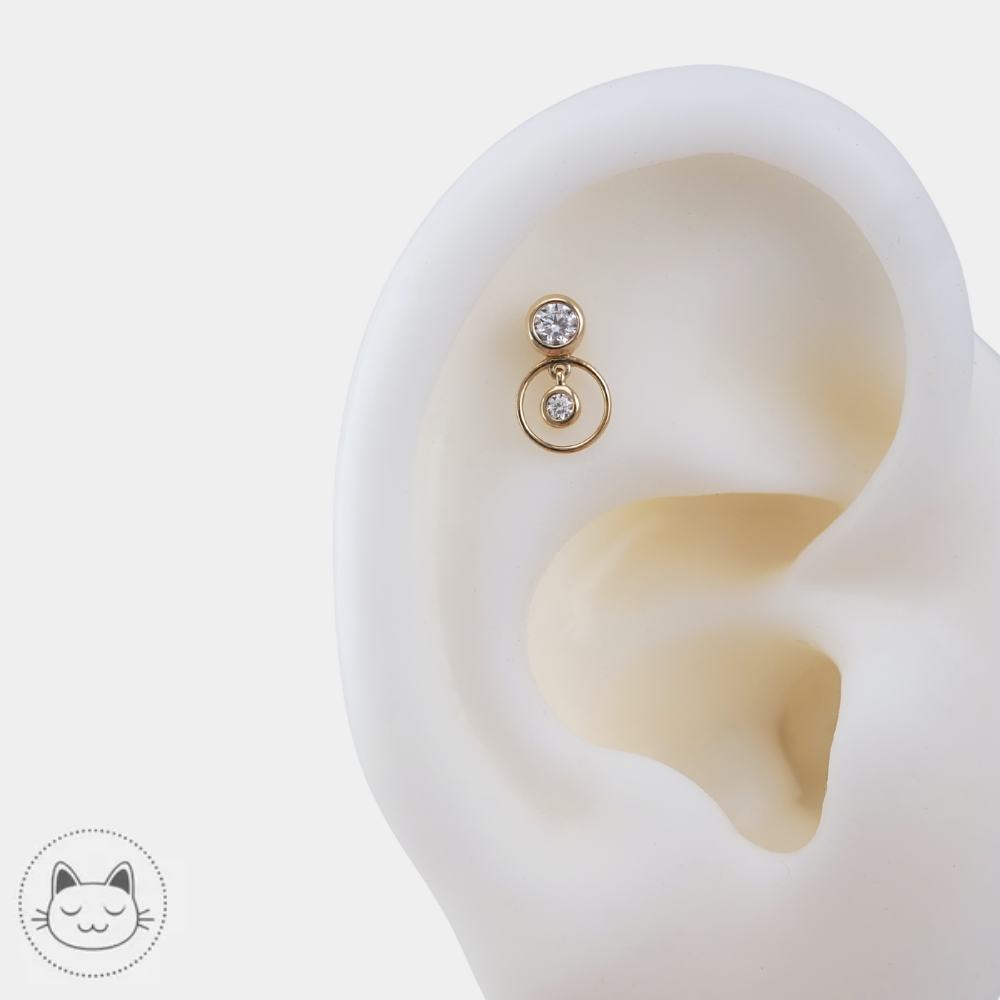 Buddha Jewelry Warhol avec zircons blancs pour piercing