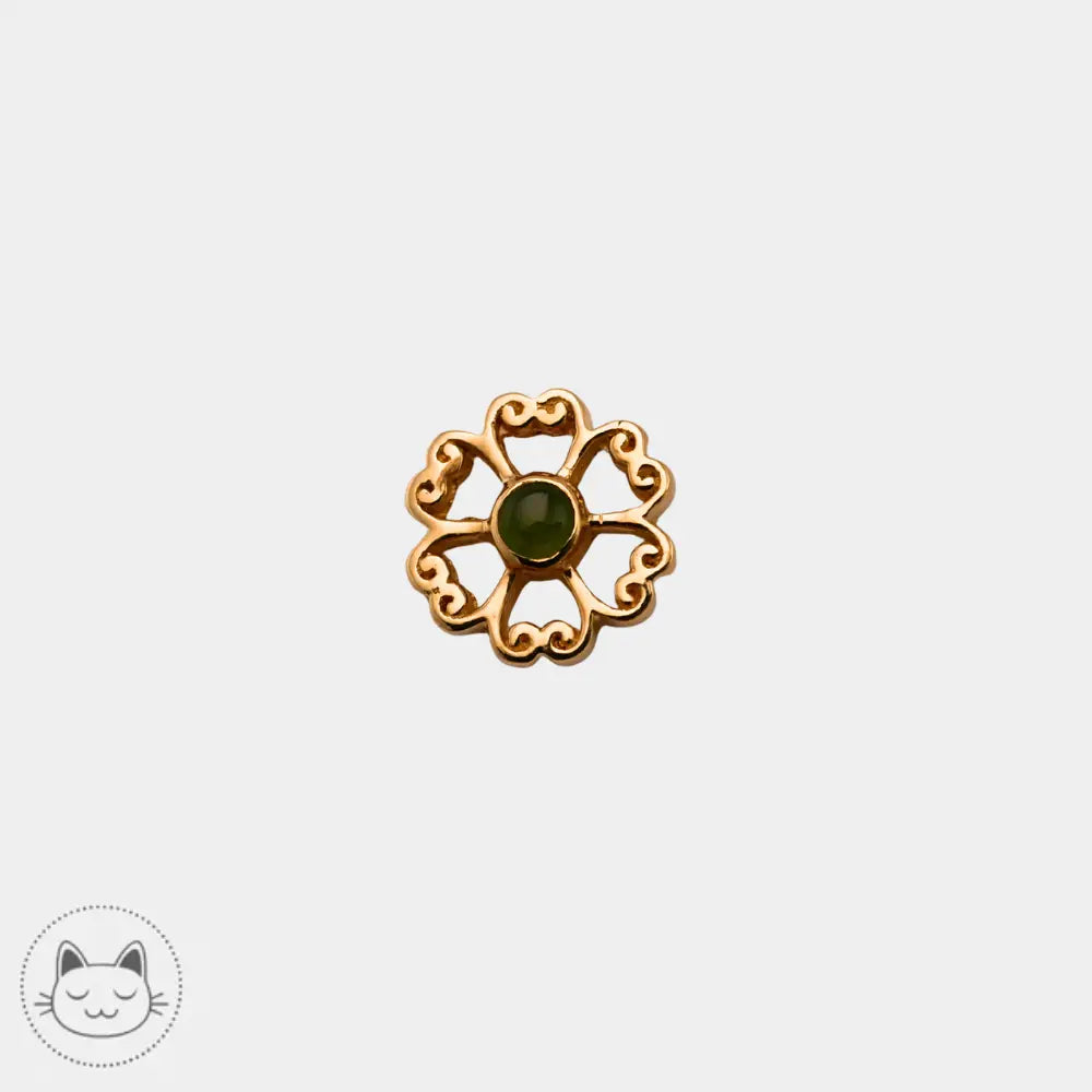 Cabochon BVLA Incense en or 14k avec jade 7 mm