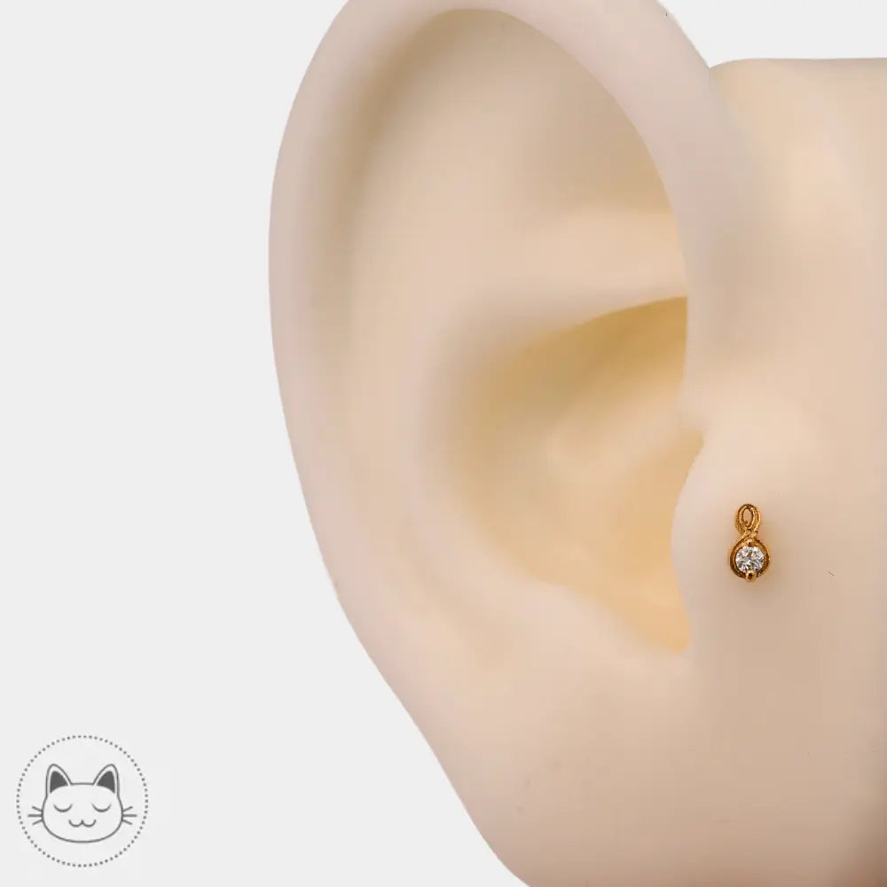 Naga Jewelry cabochon threadless or 14k diamant blanc