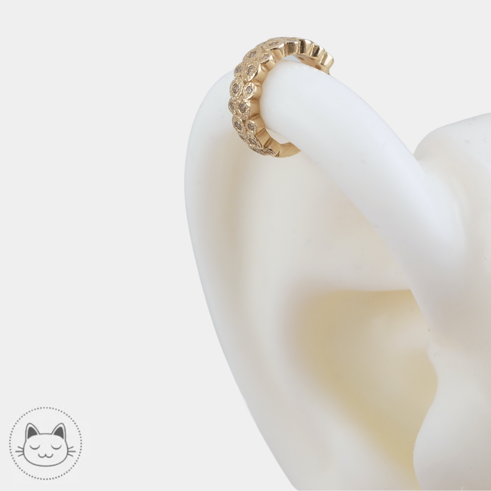 Clicker Opulent en or jaune 14 carats avec Swarovskis