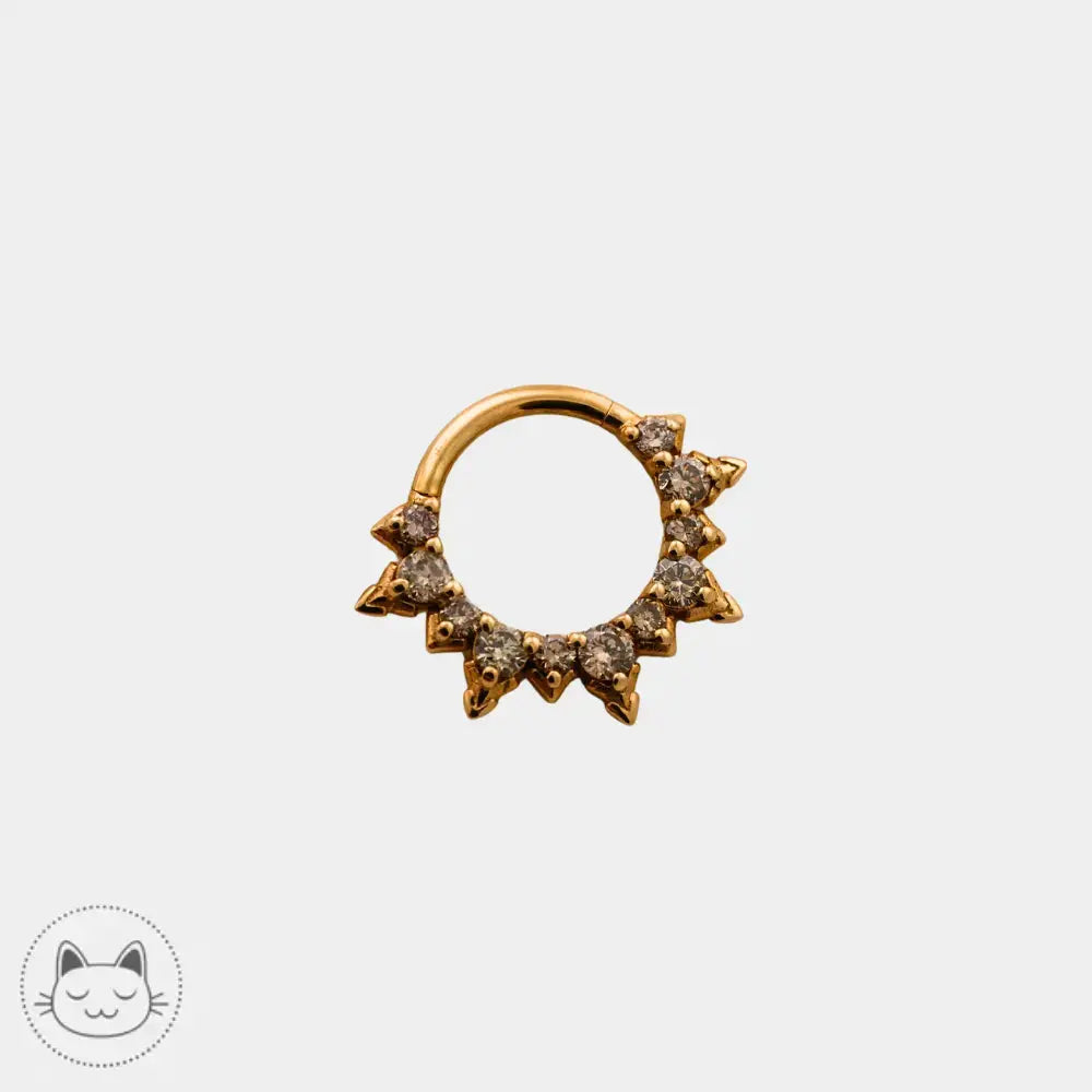 Anneau clicker or jaune diamant blanc Naga