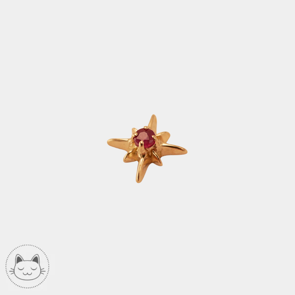 Embout Sacred Symbols D8 rubis compatible labret NeoMetal