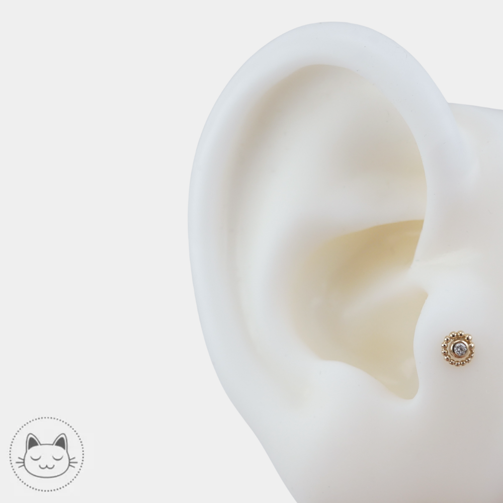 Bijou piercing haut de gamme BVLA avec pierre diamant blanc