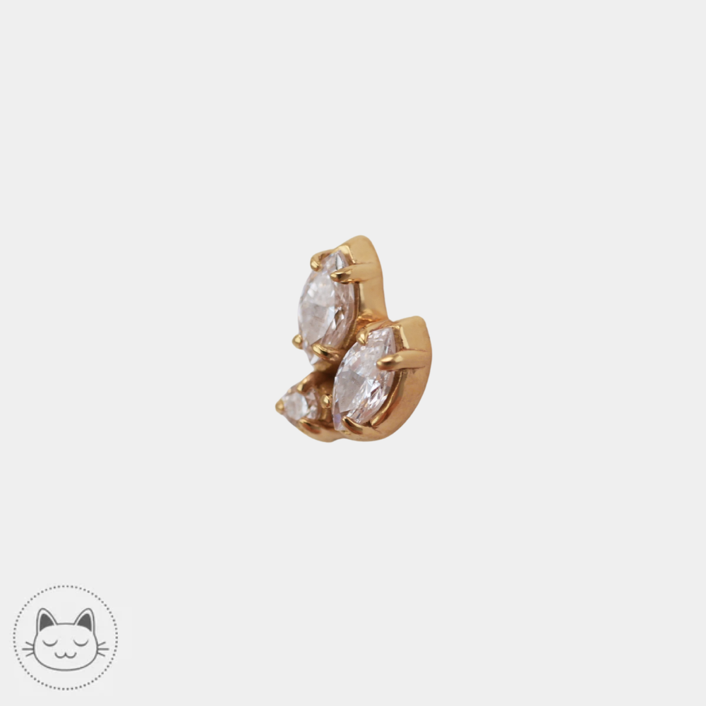 Embout de bijou piercing Sacred Symbols en or jaune 14K modèle ND8