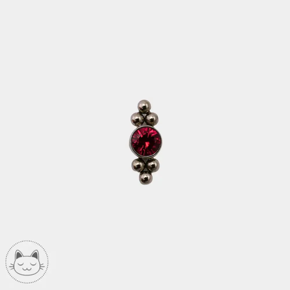 Embout piercing titane ASTM F136 zircon rouge LeRoi