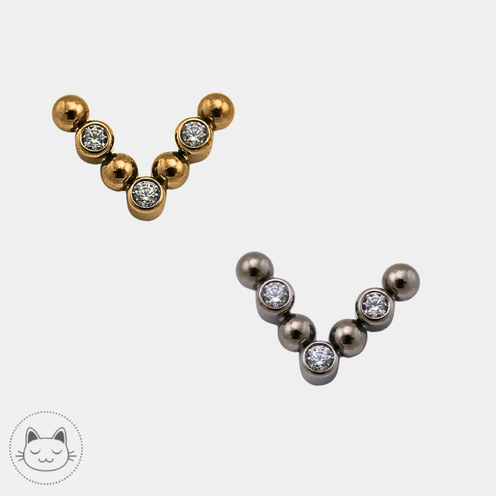 ⏳Invictus - New Horizon - Titane & Zircons blancs Kawaii Place piercing