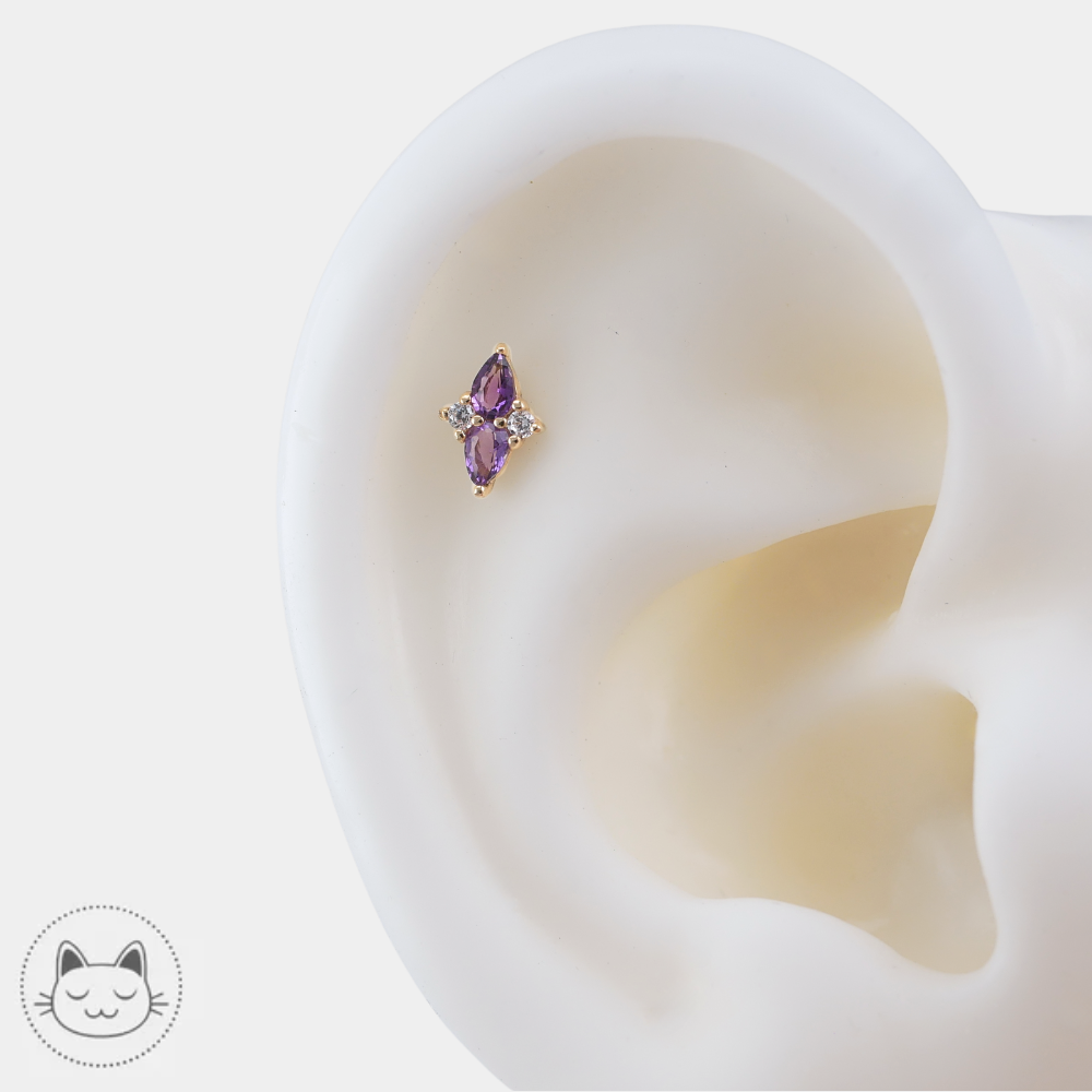 Buddha Jewelry Ethereal pour piercing tragus avec améthystes
